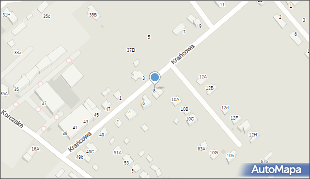 Mielec, Krańcowa, 8A, mapa Mielca