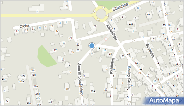 Mielec, Króla Jana III Sobieskiego, 12, mapa Mielca