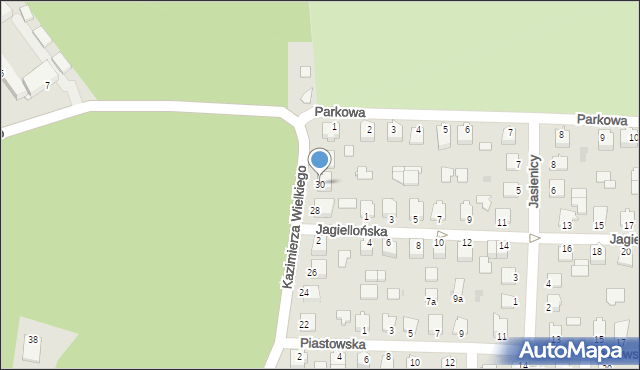 Mielec, Króla Kazimierza Wielkiego, 30, mapa Mielca
