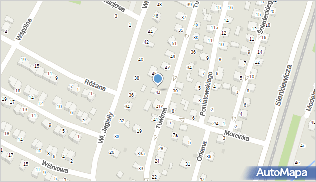 Mielec, Króla Władysława Jagiełły, 43, mapa Mielca