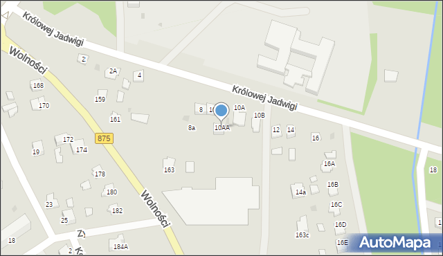 Mielec, Królowej Jadwigi, 10AA, mapa Mielca