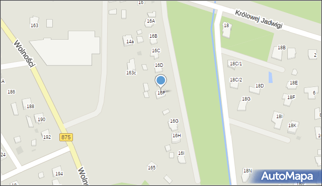 Mielec, Królowej Jadwigi, 16F, mapa Mielca