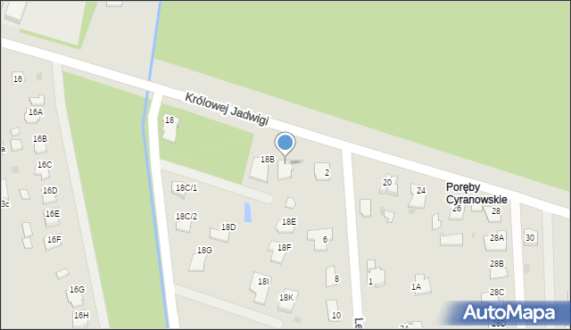 Mielec, Królowej Jadwigi, 18BA, mapa Mielca