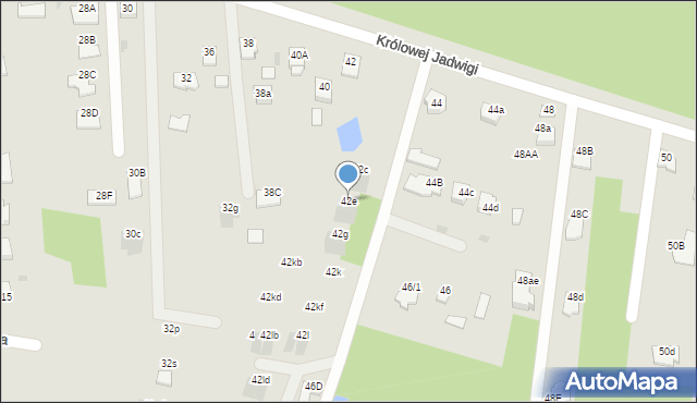 Mielec, Królowej Jadwigi, 42e, mapa Mielca