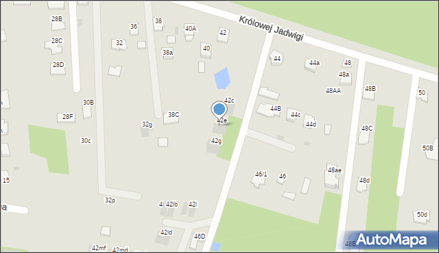 Mielec, Królowej Jadwigi, 42f, mapa Mielca