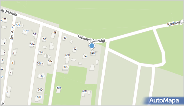 Mielec, Królowej Jadwigi, 64a, mapa Mielca