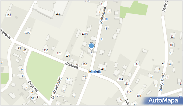 Mielnik, Królewska, 5, mapa Mielnik