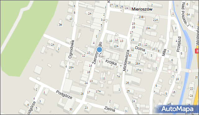 Mieroszów, Krótka, 13, mapa Mieroszów