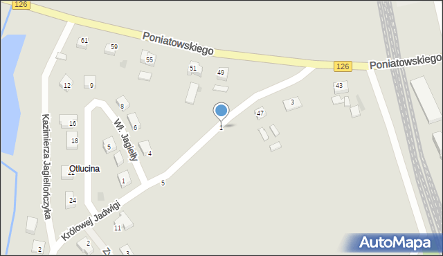 Mieszkowice, Królowej Jadwigi, 1, mapa Mieszkowice