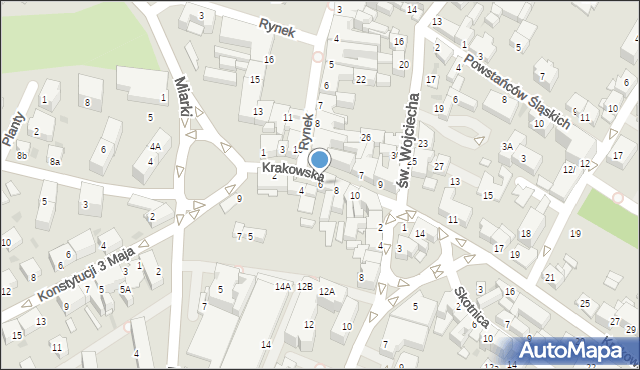 Mikołów, Krakowska, 6, mapa Mikołów