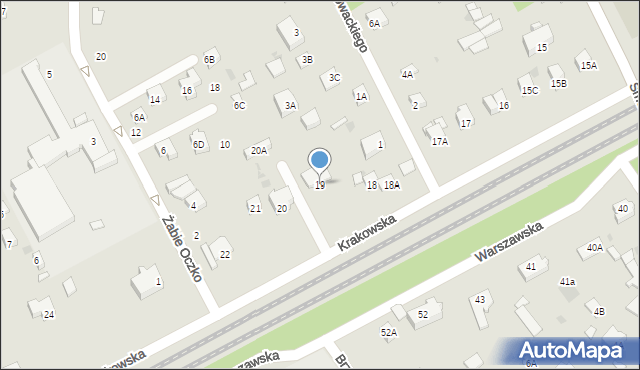 Milanówek, Krakowska, 19, mapa Milanówek