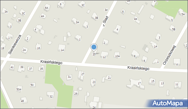 Milanówek, Krasińskiego Zygmunta, 10, mapa Milanówek