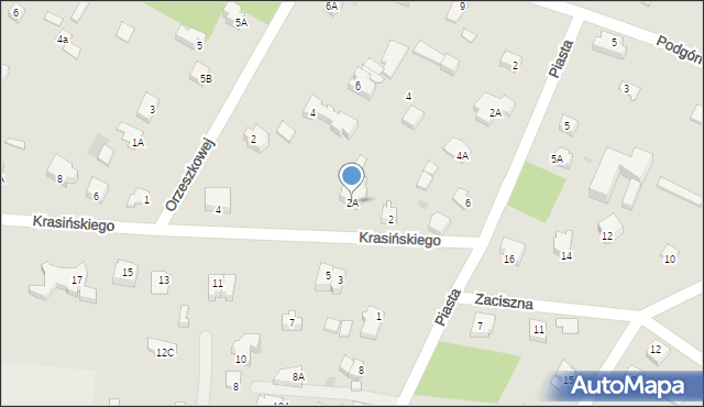 Milanówek, Krasińskiego Zygmunta, 2A, mapa Milanówek