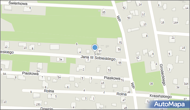 Milanówek, Króla Jana III Sobieskiego, 2, mapa Milanówek