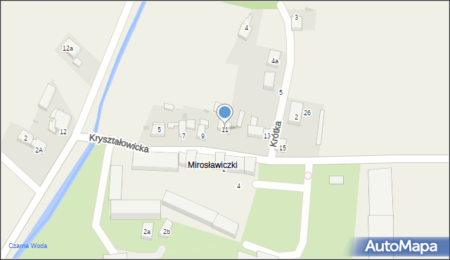 Mirosławice, Kryształowicka, 11, mapa Mirosławice