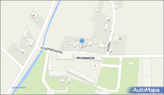 Mirosławice, Kryształowicka, 9, mapa Mirosławice