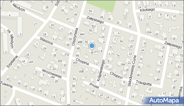 Mława, Krajowskiego Franciszka, gen., 8, mapa Mława