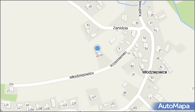 Młodziejowice, Krzemieniec, 12, mapa Młodziejowice