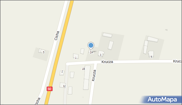 Młodzieszyn, Krucza, 1A, mapa Młodzieszyn