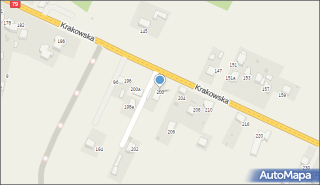 Młoszowa, Krakowska, 200, mapa Młoszowa