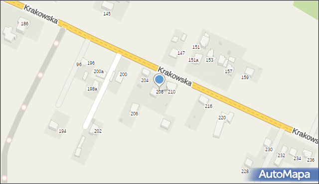 Młoszowa, Krakowska, 208, mapa Młoszowa