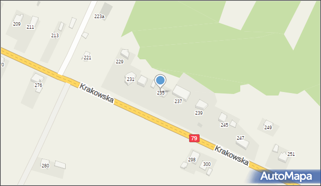 Młoszowa, Krakowska, 235, mapa Młoszowa