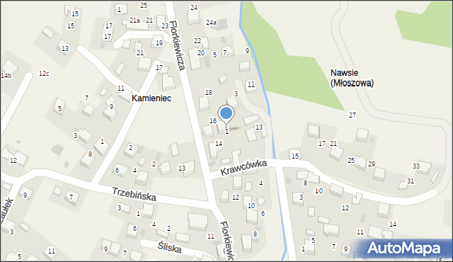 Młoszowa, Krawcówka, 1, mapa Młoszowa