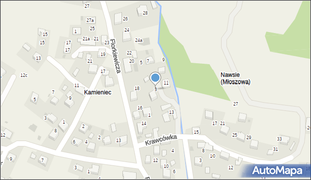 Młoszowa, Krawcówka, 3, mapa Młoszowa