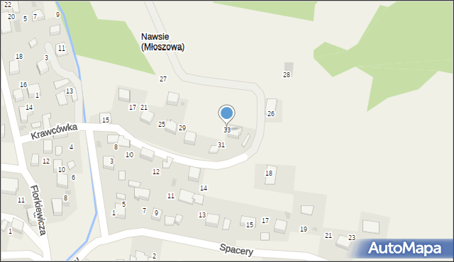 Młoszowa, Krawcówka, 33, mapa Młoszowa