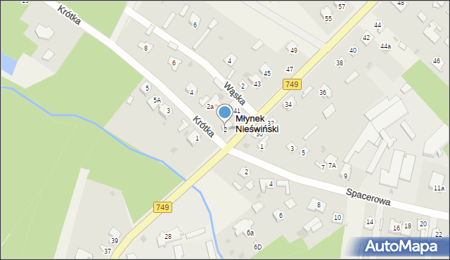 Młynek Nieświński, Krótka, 2, mapa Młynek Nieświński