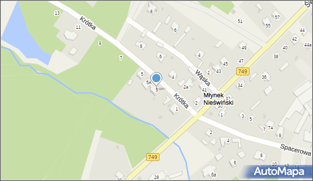 Młynek Nieświński, Krótka, 3, mapa Młynek Nieświński