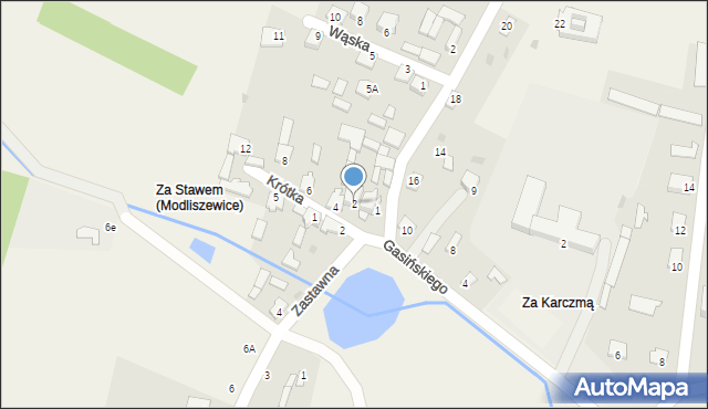 Modliszewice, Krótka, 2, mapa Modliszewice