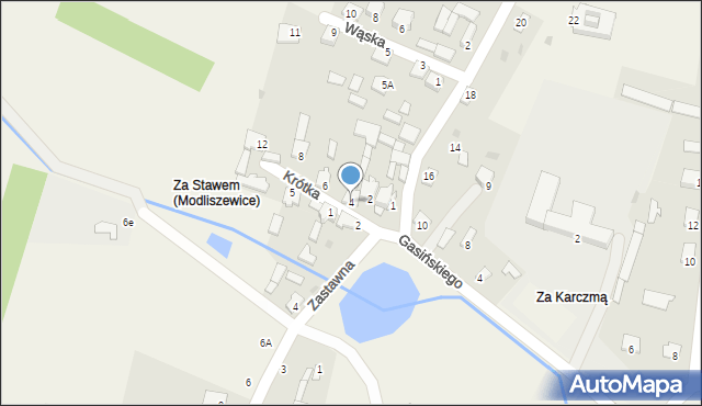 Modliszewice, Krótka, 4, mapa Modliszewice