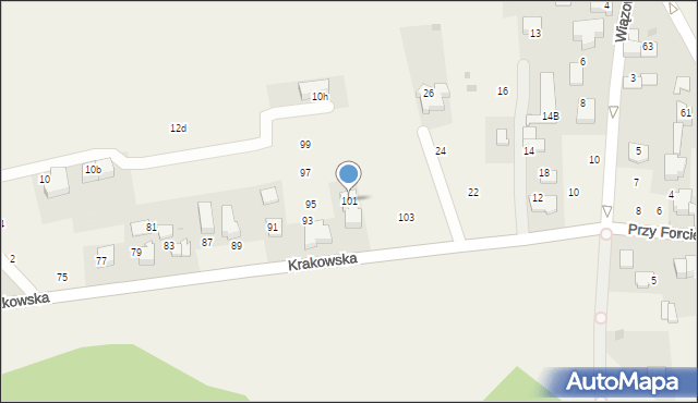 Modlniczka, Krakowska, 101, mapa Modlniczka