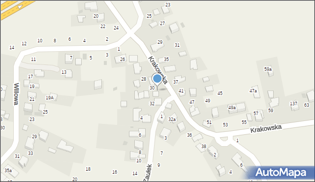 Modlniczka, Krakowska, 30a, mapa Modlniczka