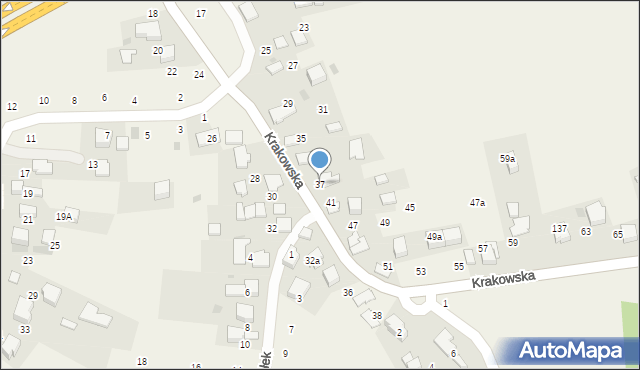 Modlniczka, Krakowska, 37, mapa Modlniczka