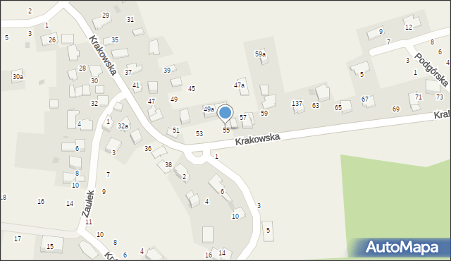 Modlniczka, Krakowska, 55, mapa Modlniczka