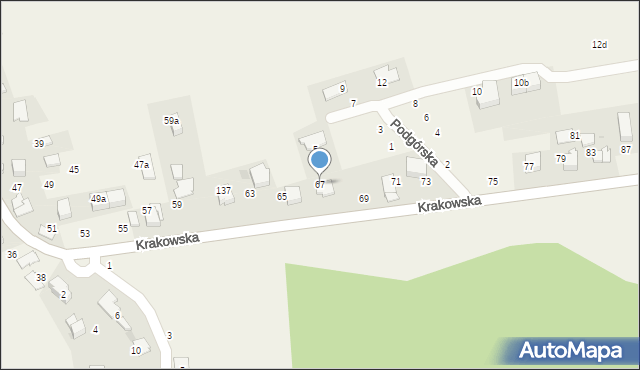 Modlniczka, Krakowska, 67, mapa Modlniczka