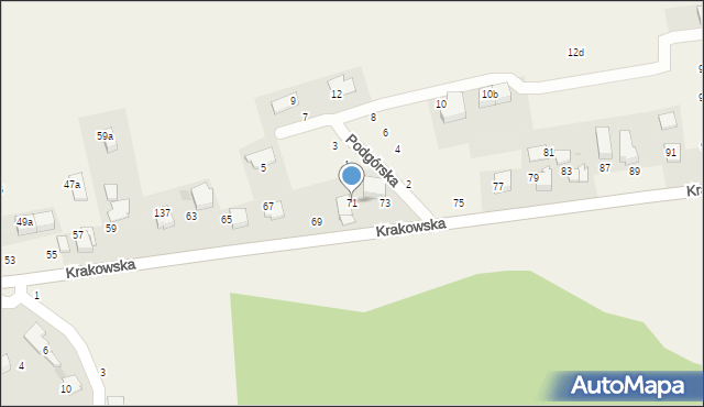 Modlniczka, Krakowska, 71, mapa Modlniczka