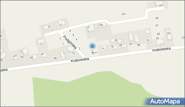 Modlniczka, Krakowska, 75, mapa Modlniczka