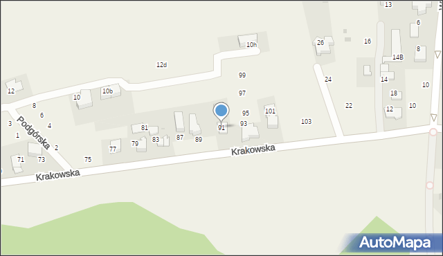 Modlniczka, Krakowska, 91, mapa Modlniczka