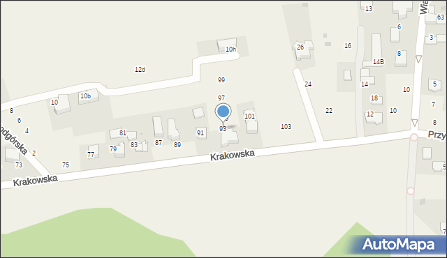 Modlniczka, Krakowska, 93, mapa Modlniczka