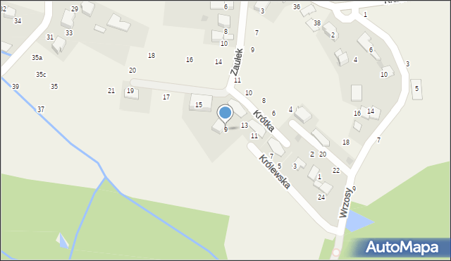 Modlniczka, Królewska, 9, mapa Modlniczka