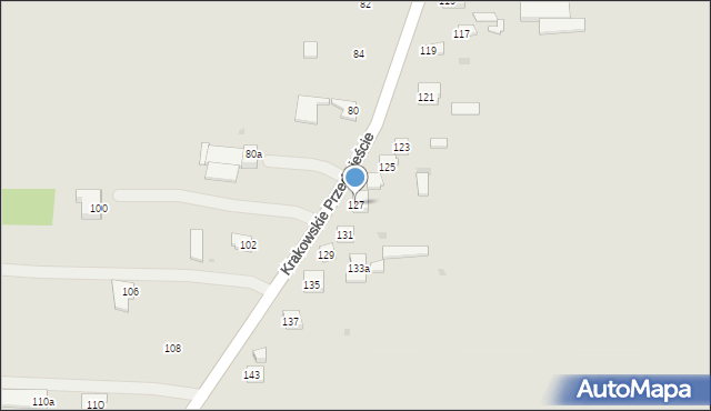 Mogielnica, Krakowskie Przedmieście, 127, mapa Mogielnica