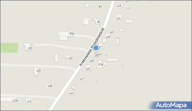 Mogielnica, Krakowskie Przedmieście, 131, mapa Mogielnica