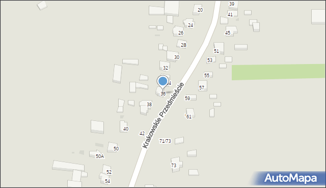 Mogielnica, Krakowskie Przedmieście, 36, mapa Mogielnica