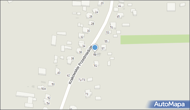 Mogielnica, Krakowskie Przedmieście, 59, mapa Mogielnica