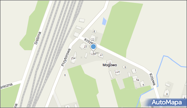 Mogowo, Krzywa, 13A, mapa Mogowo