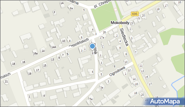 Mokobody, Krótka, 4, mapa Mokobody