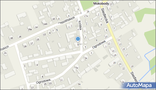 Mokobody, Krótka, 6, mapa Mokobody